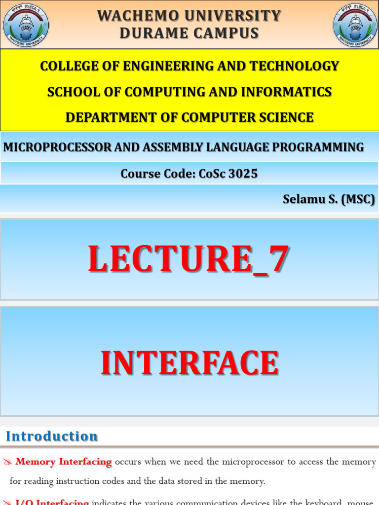 Lecture 7 interface pdf random access memory computer memory