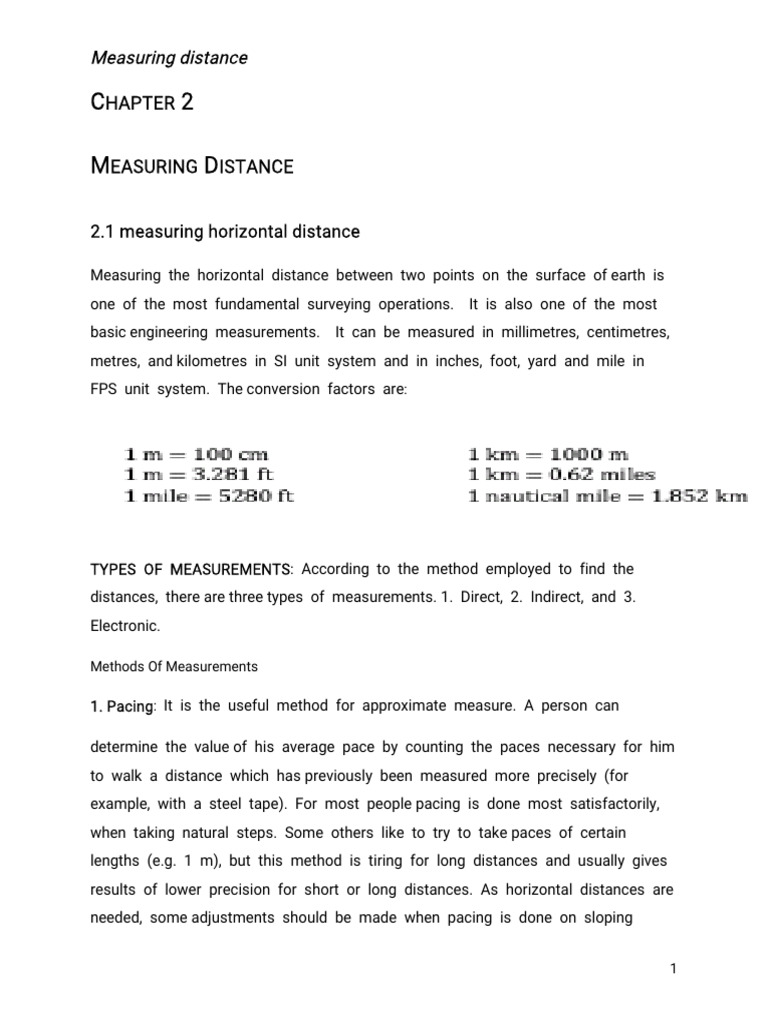 Chapter 2 Measuring Distance PDF | PDF