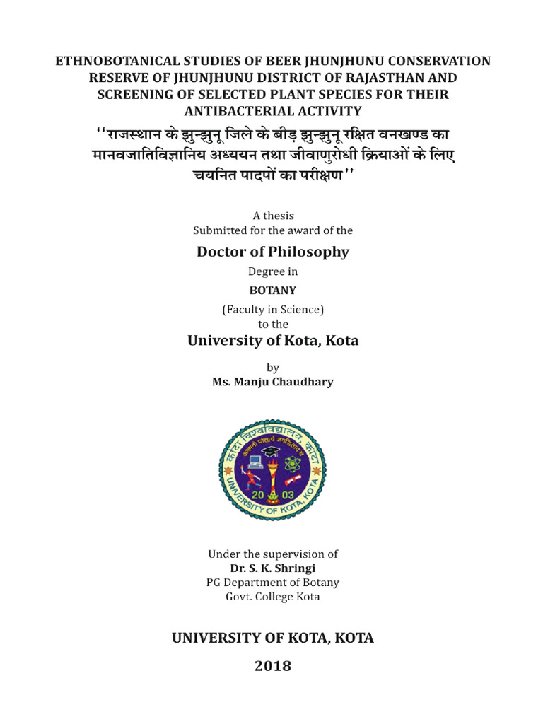 Manju Choudhary Botany | PDF | Biodiversity | Extinction