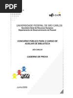 Caderno Questoes Auxiliar de Biblioteca Ufscar