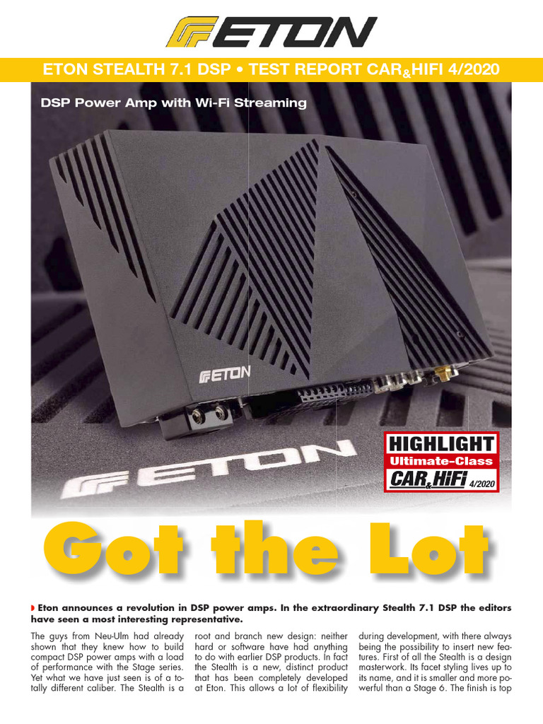 Eton Stealth 7.1 DSP Review | PDF | Digital Signal Processor ...