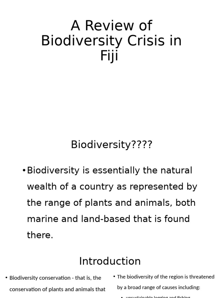 Biodiversity Crisis in Fiji: Key Issues | PDF | Habitat Destruction ...