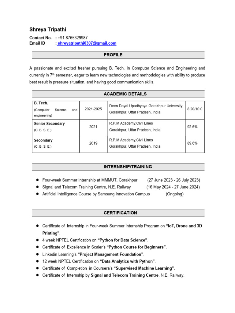 Resume 1 | PDF | Machine Learning | Data Analysis