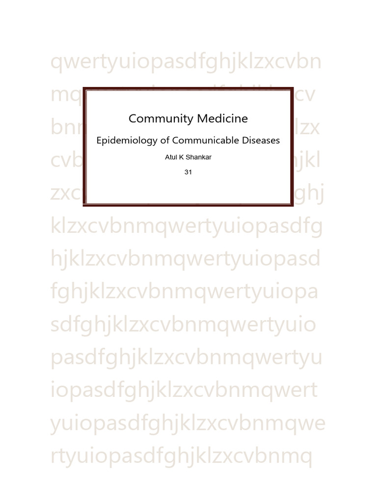 Community Medicine - Epidemiology of Communicable Diseases | PDF ...