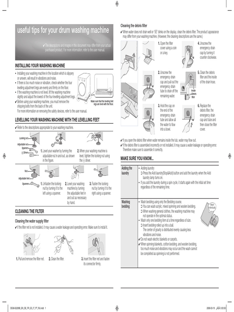 Installing Your Washing Machine Guide | PDF