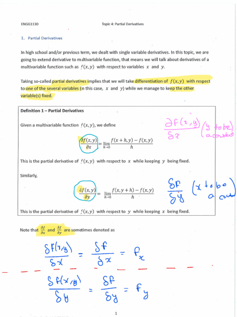 4 - Partial Derivatives - Class | PDF