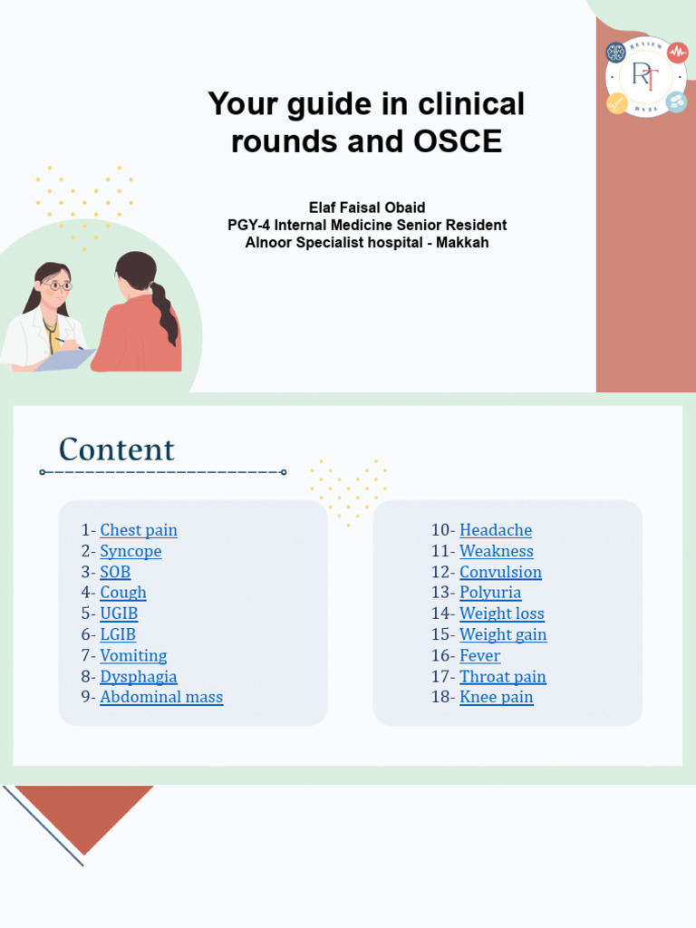 Clinical Rounds & OSCE Guide: Symptoms | PDF | Clinical Medicine ...