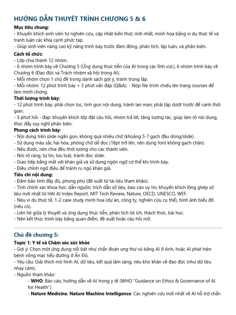 Thuyet Trinh Guideline | PDF