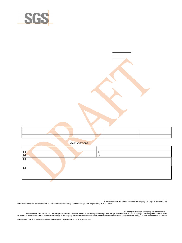 Inspection Report- SGS | PDF | Calibration | Forgery