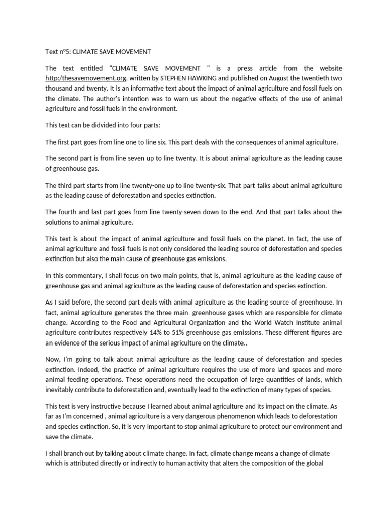 Impact of Animal Agriculture on Climate | PDF | Agriculture ...