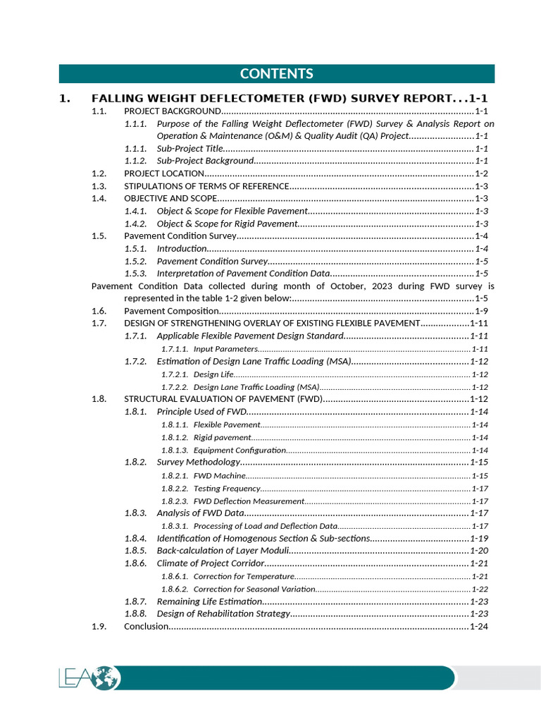 FWD Survey Report for NH-754A | PDF | Road Infrastructure | Transport ...