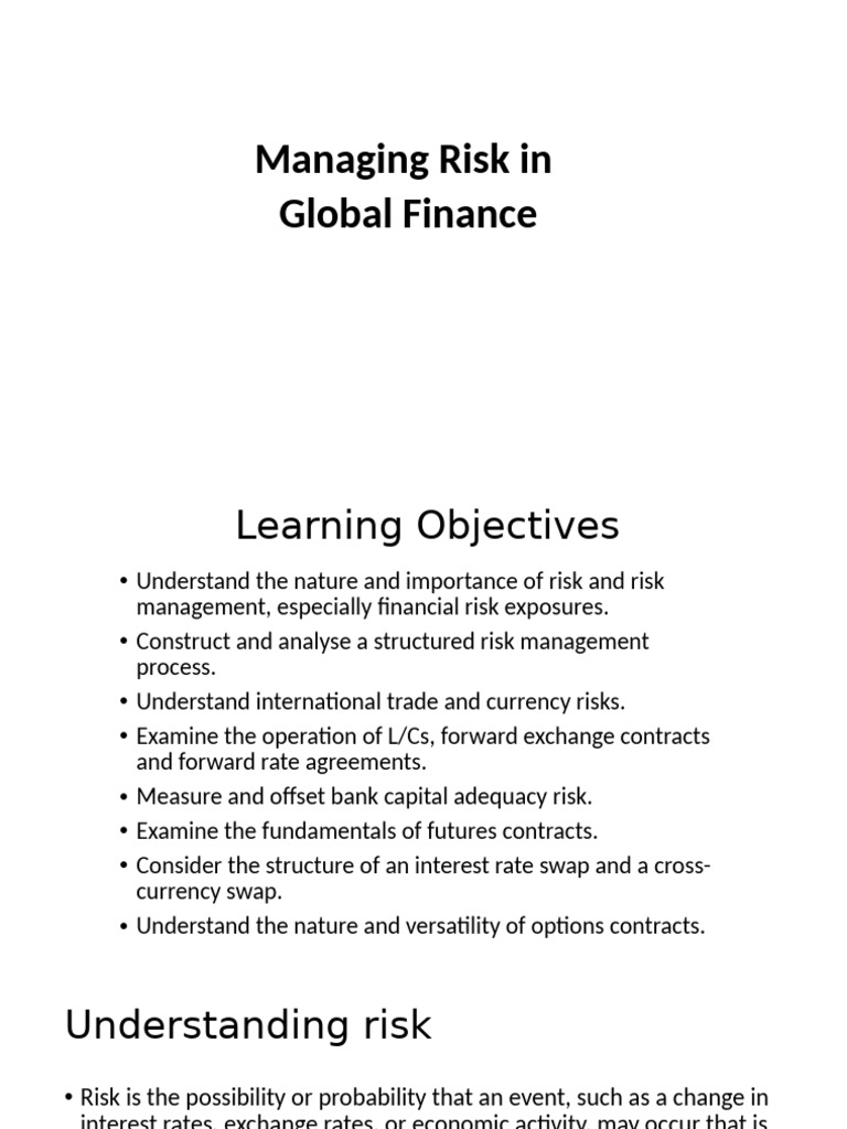 Global Finance Risk Management Guide | PDF | Risk | Risk Management