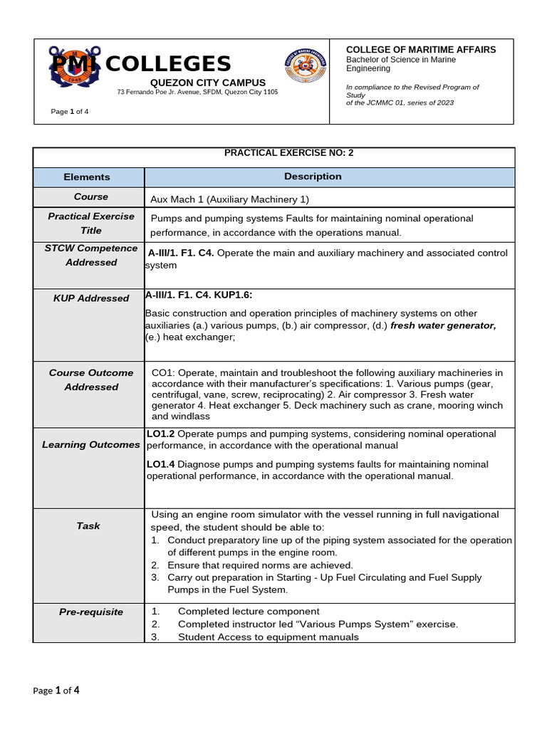 Pumps and Systems Fault Diagnosis Exercise | PDF | Pump | Mechanical ...