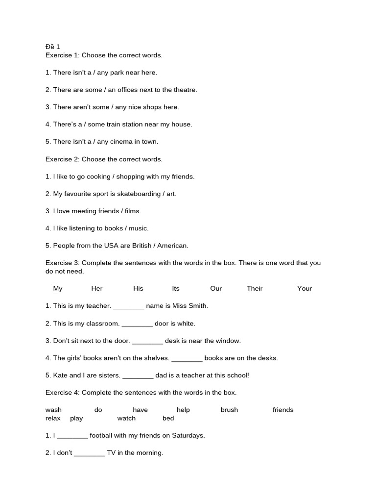 English Exercises for Beginners | PDF | Mount Everest