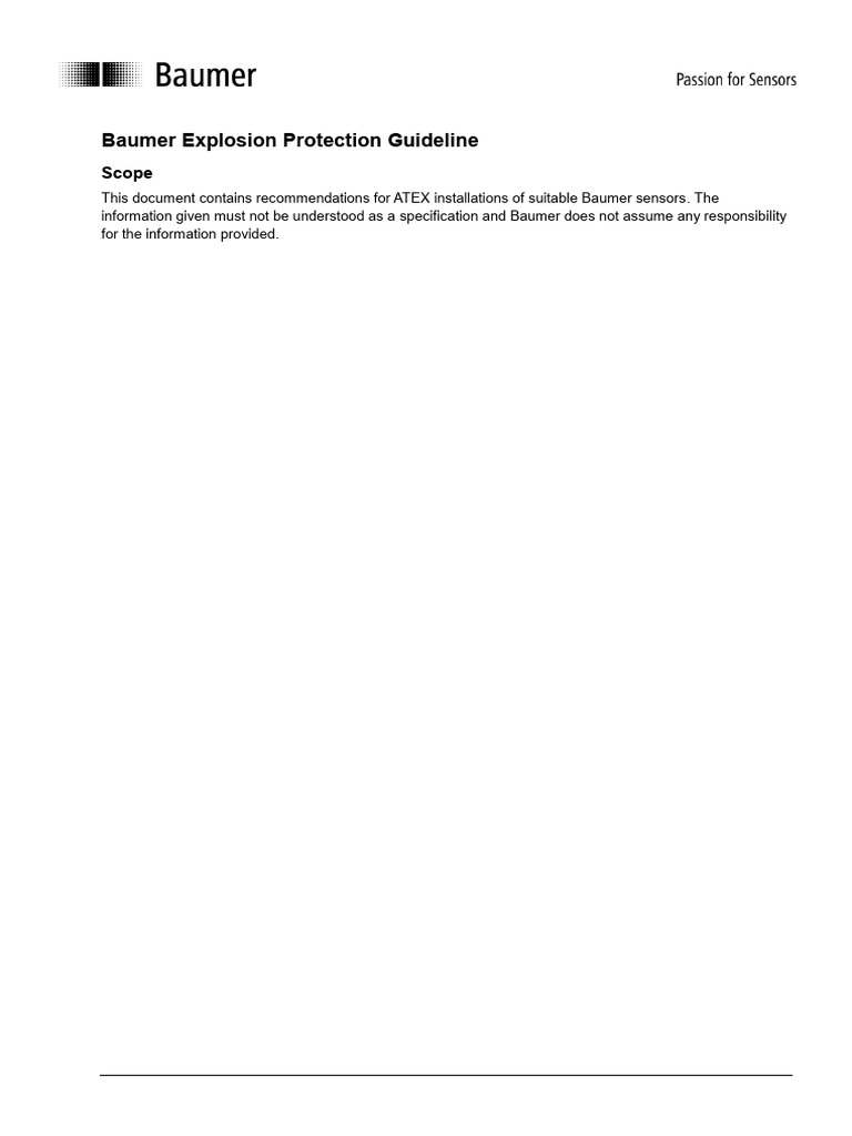Baumer Explosion Protection Guideline (ATEX) V1.40 EN | PDF | Relay ...