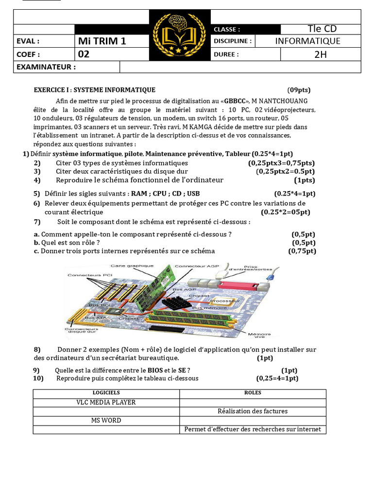 Digitalisation au GBBCC : Système Informatique | PDF | Informatique ...