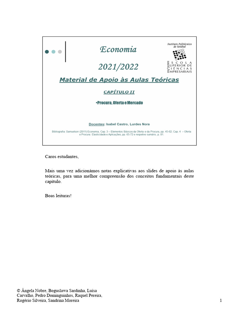 Conceitos de Procura e Oferta em Mercados | PDF | Demanda | Oferta e ...