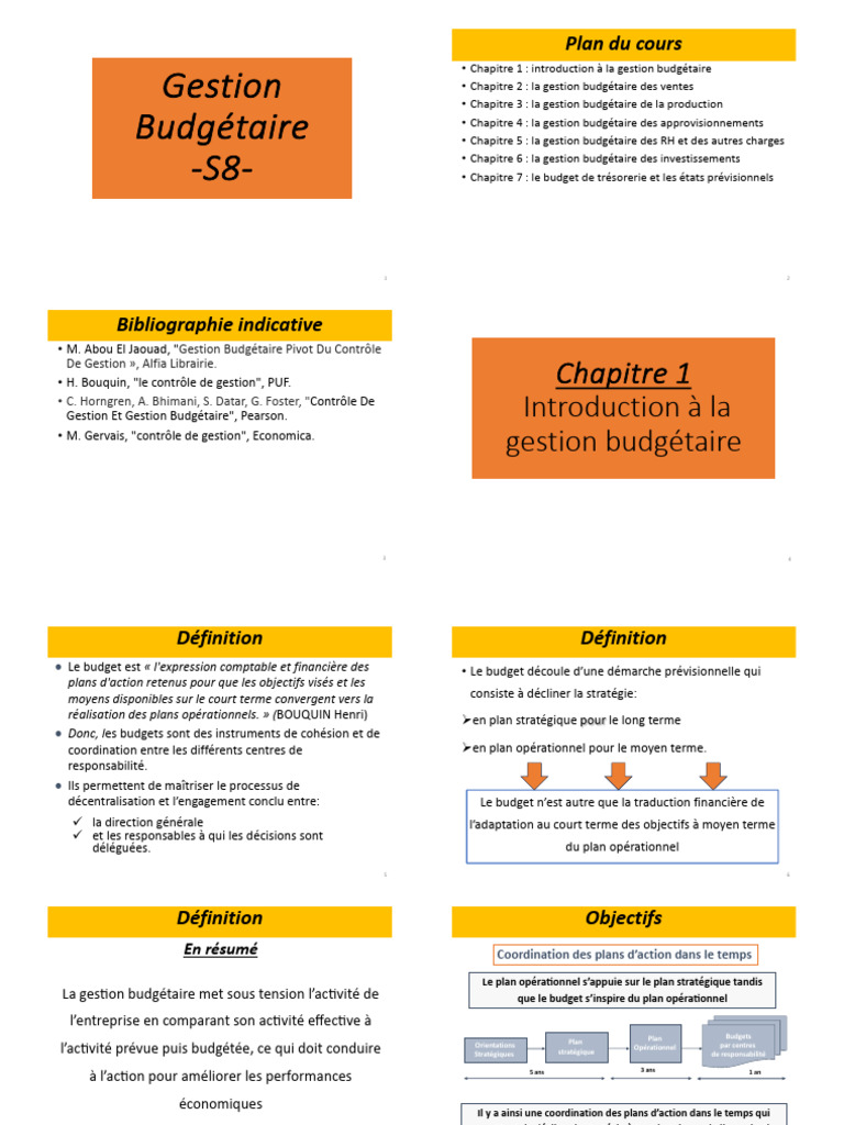 01Cours_Gestion-Budgetaire | PDF | Budget | Publicité