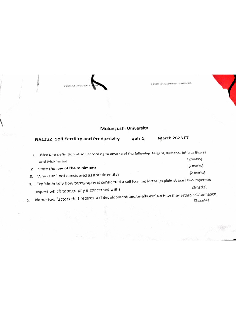 SOIL FERTILITY EXAM QUESTIONS visual data 4