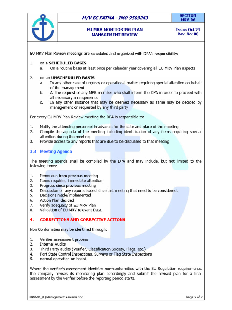 EU MRV Monitoring Plan Review Process | PDF