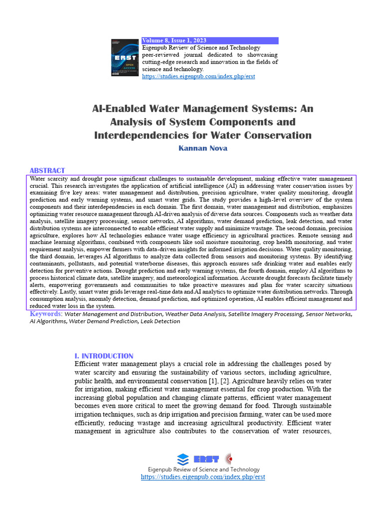 AI in Water Management Systems Analysis | PDF | Water Resources | Water ...
