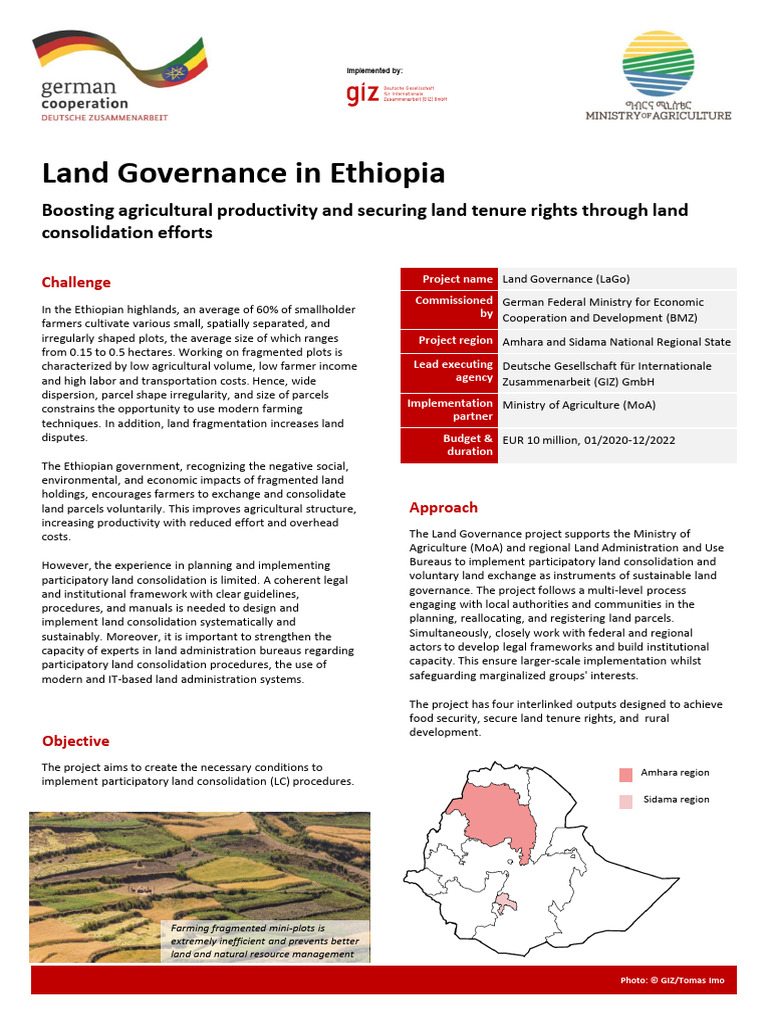Ethiopia Land Governance and Consolidation | PDF | Governance | Economies