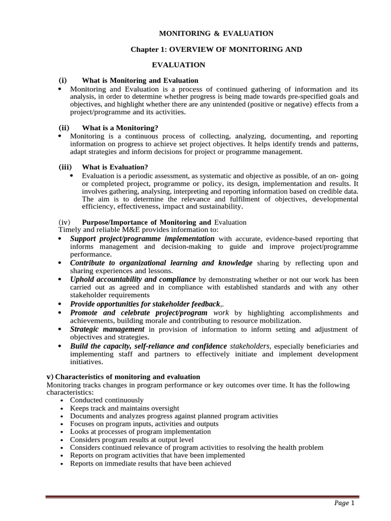Monitoring and Evaluation Essentials | PDF | Evaluation | Monitoring ...