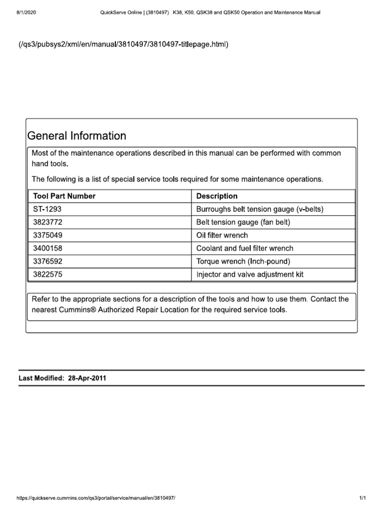 102-004 Tool Requirements | PDF