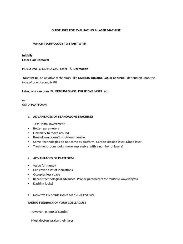 Evaluating Laser Machines: Key Guidelines | PDF | Food And Drug ...