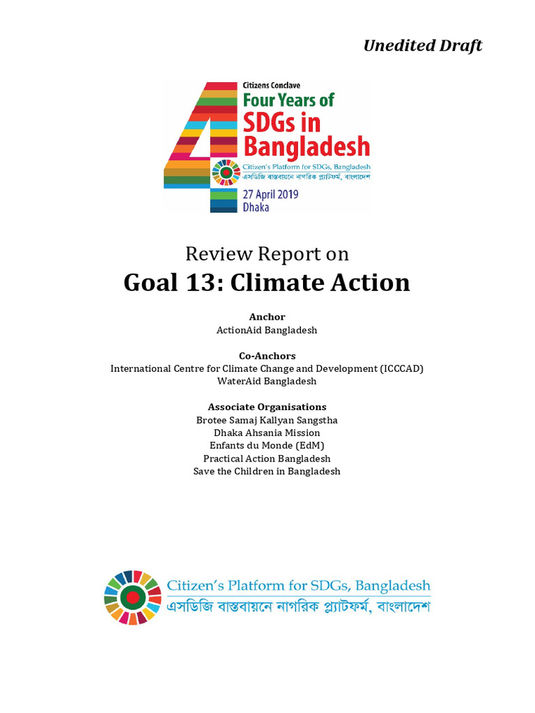 SDG 13 - Climate Action Full Report | PDF | Disaster Risk Reduction ...