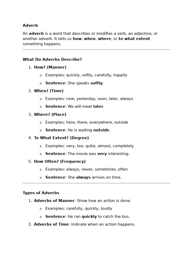 Adverb | PDF