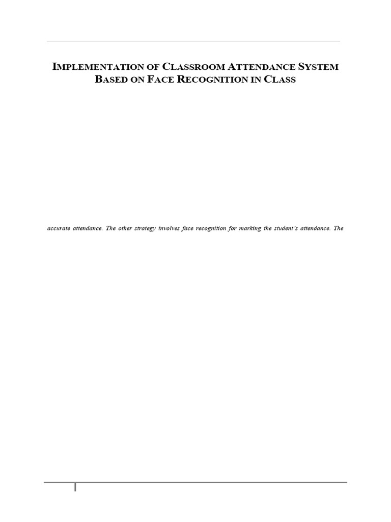 Face Recognition Attendance System | PDF | Computing | Computer Vision