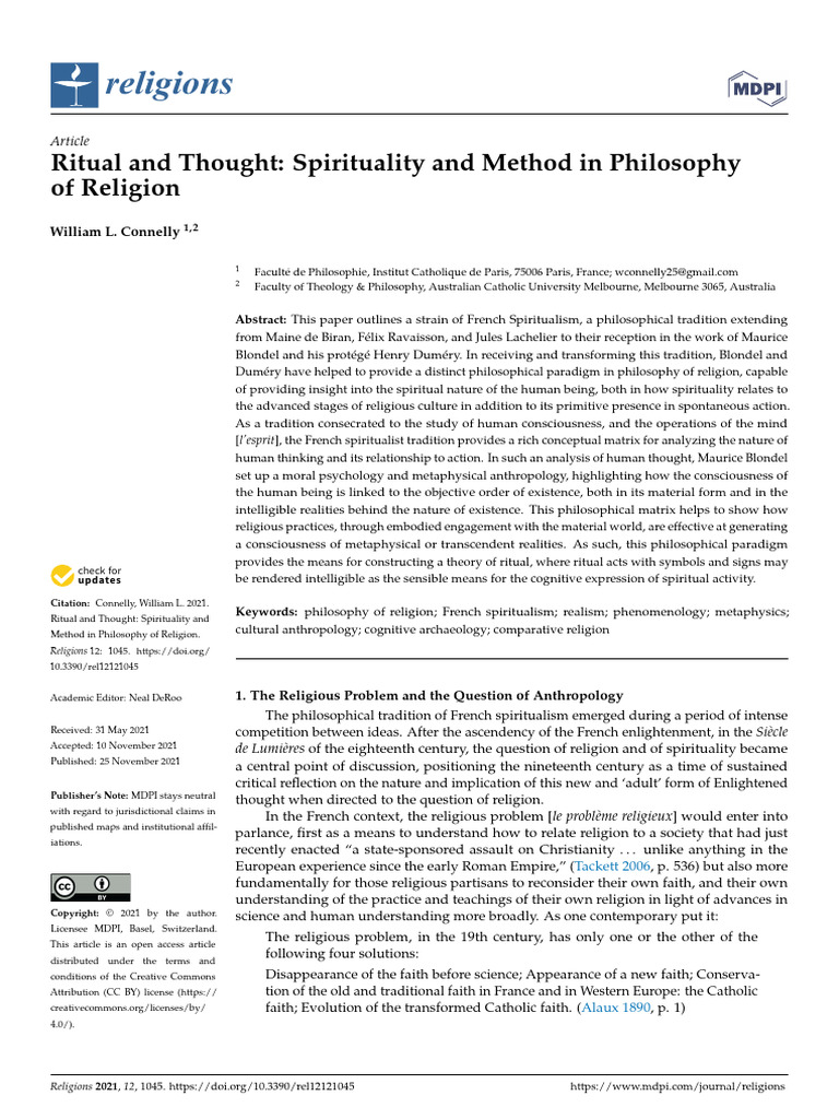 Rituals and thought. Spirituality and method in philosophy of religion ...