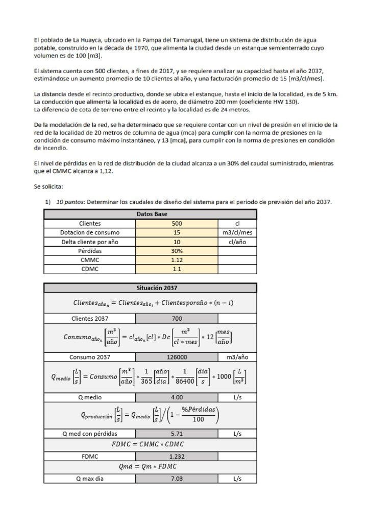 Análisis de Consumo y Pérdidas de Agua | PDF | Mecánica de fluidos ...