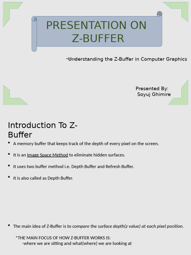 Z-Buffer Method in Computer Graphics | PDF | Vision | Imaging