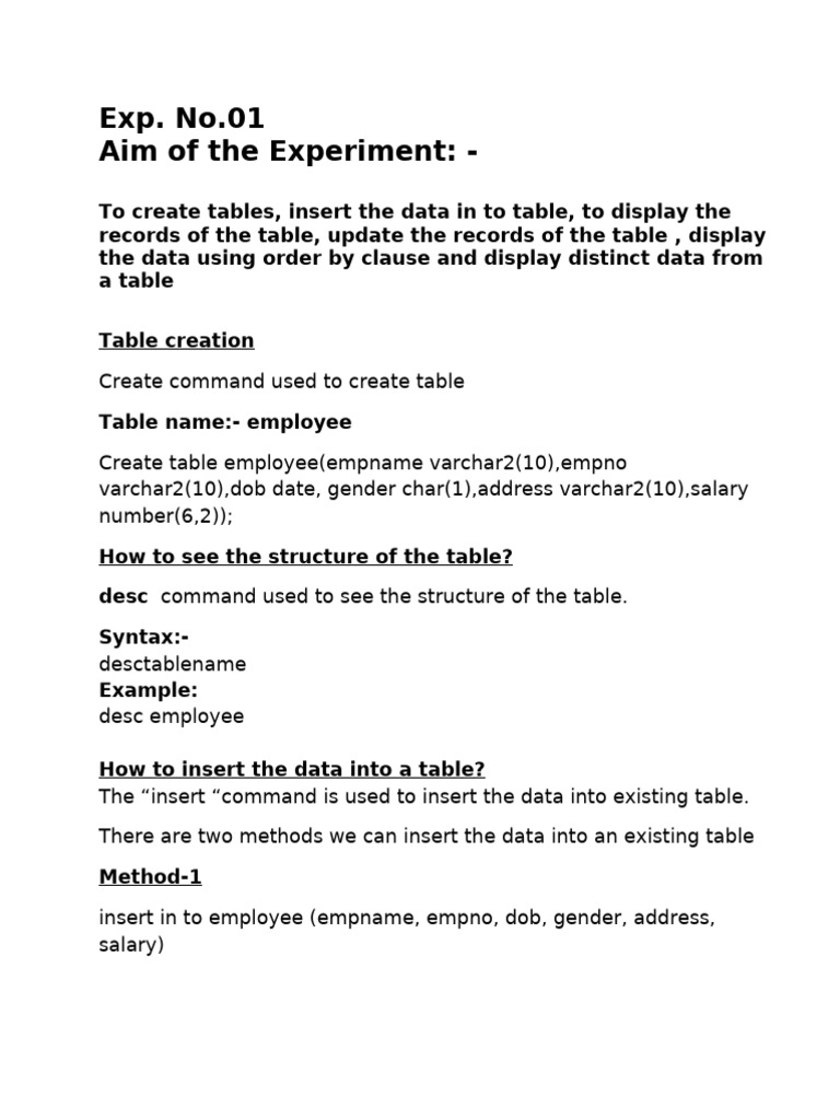 MCA1stSemDELabRecordLast 1 | PDF | Table (Database) | Information ...