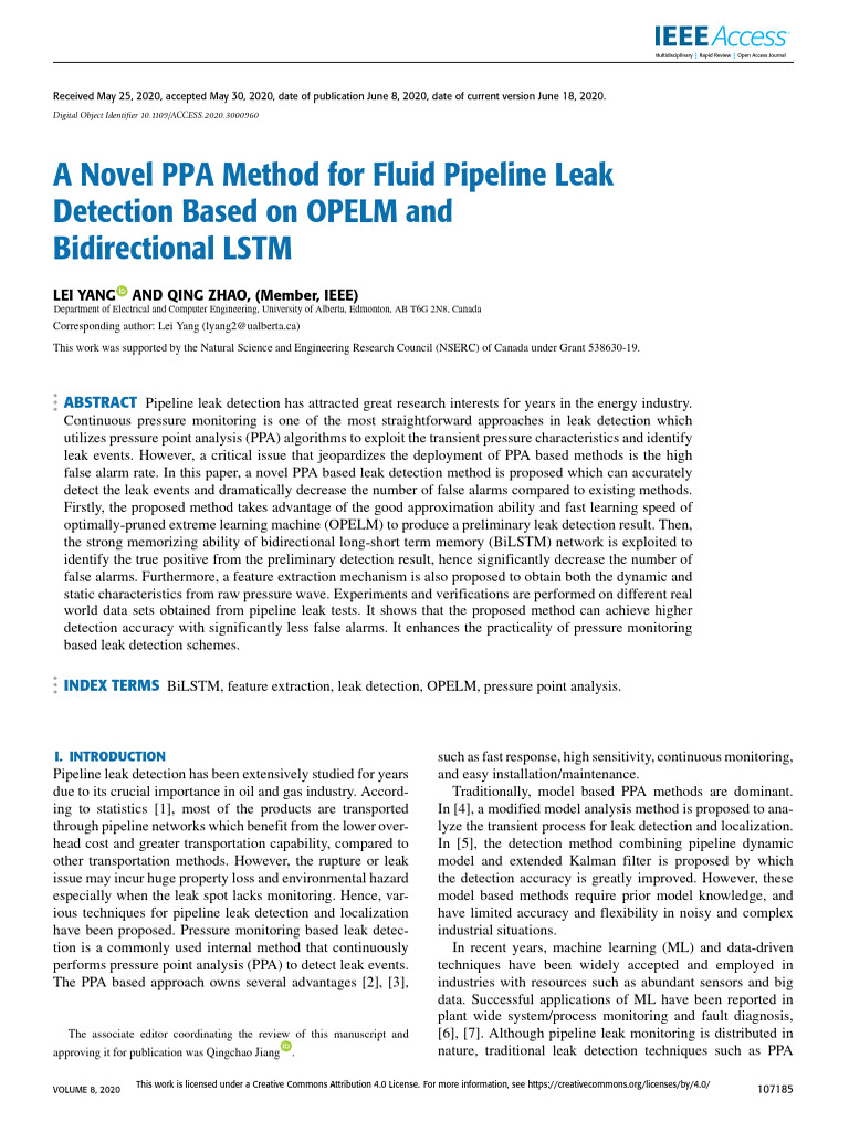 A Novel PPA Method For Fluid Pipeline Leak Detection Based On OPELM and ...