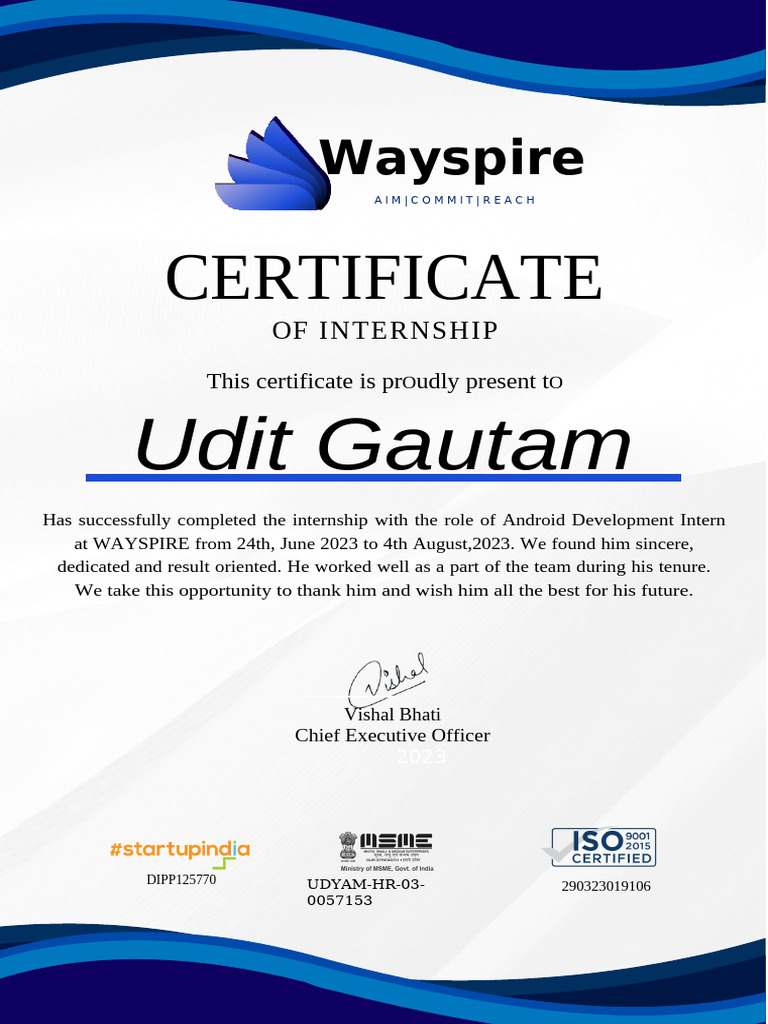 Internship Completion Certificate | PDF