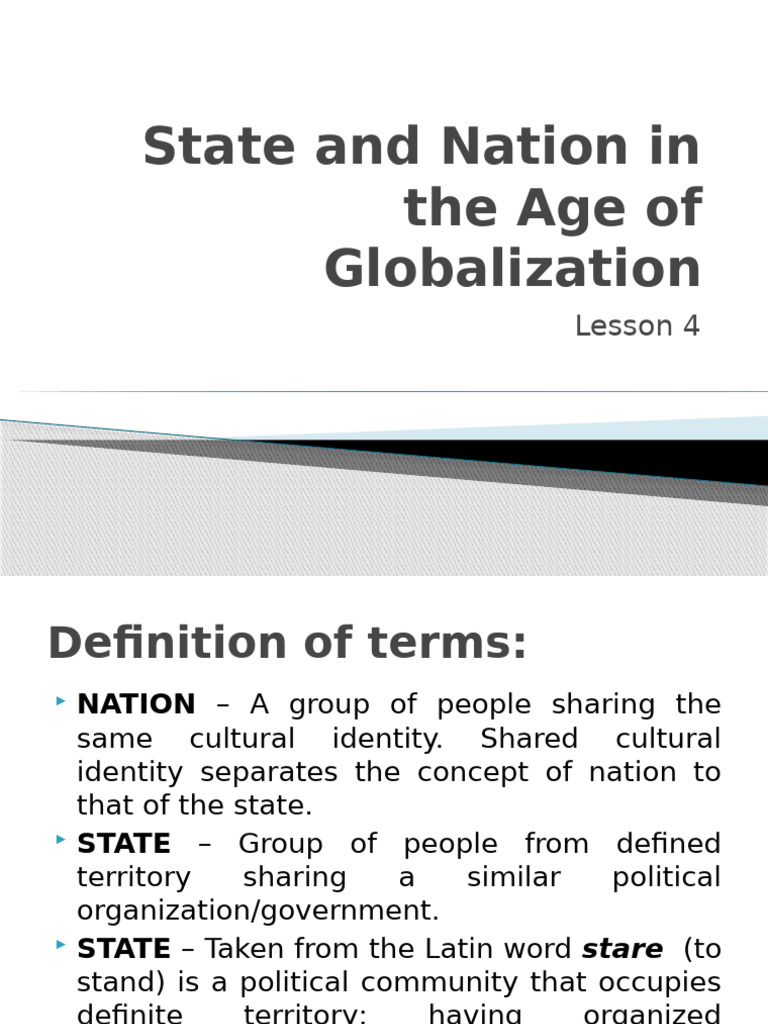 State and Nation Concepts in Globalization | PDF | Taxes | Territorial ...
