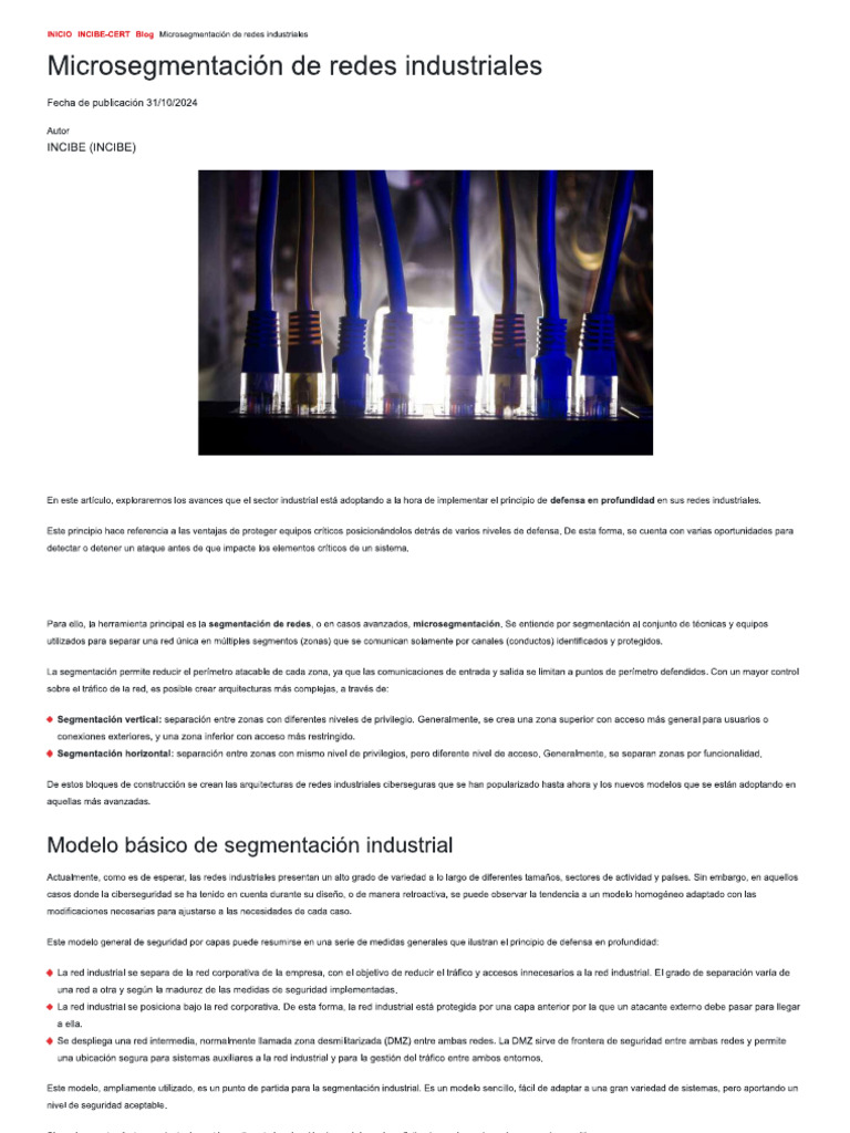 Microsegmentacion en Redes Industriales | PDF