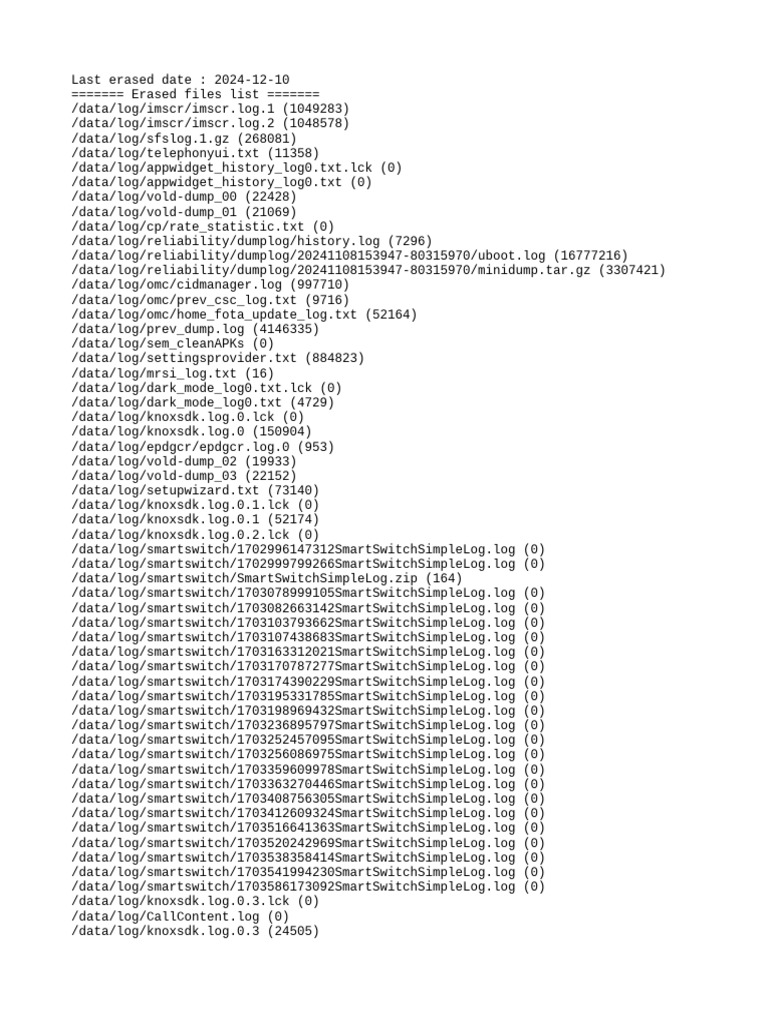 Erased log by sos pdf text file computer data