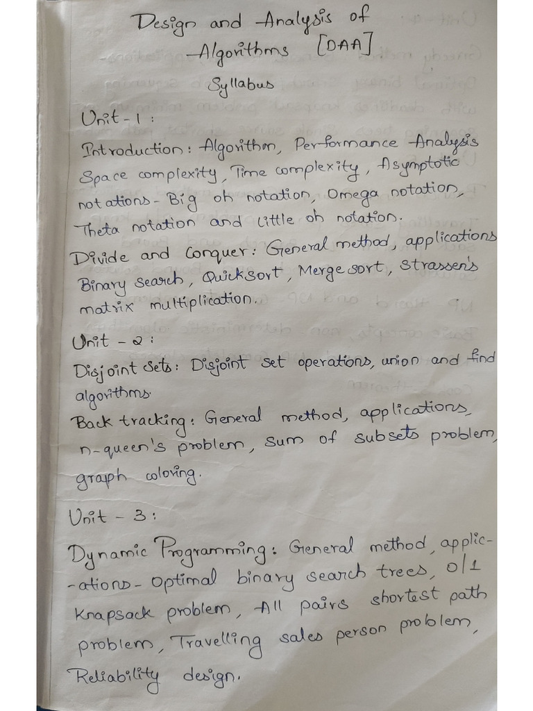 DAA Notes | PDF