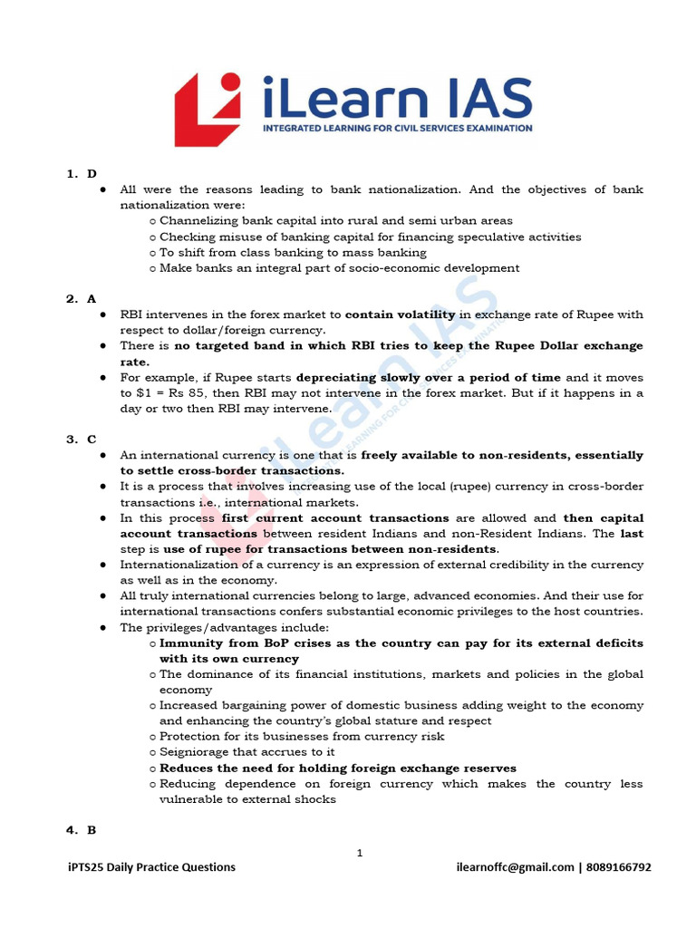Economy Day 2 Key | PDF | Reserve Bank Of India | Banks