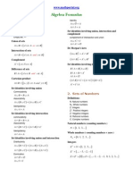 Algebra Formulas