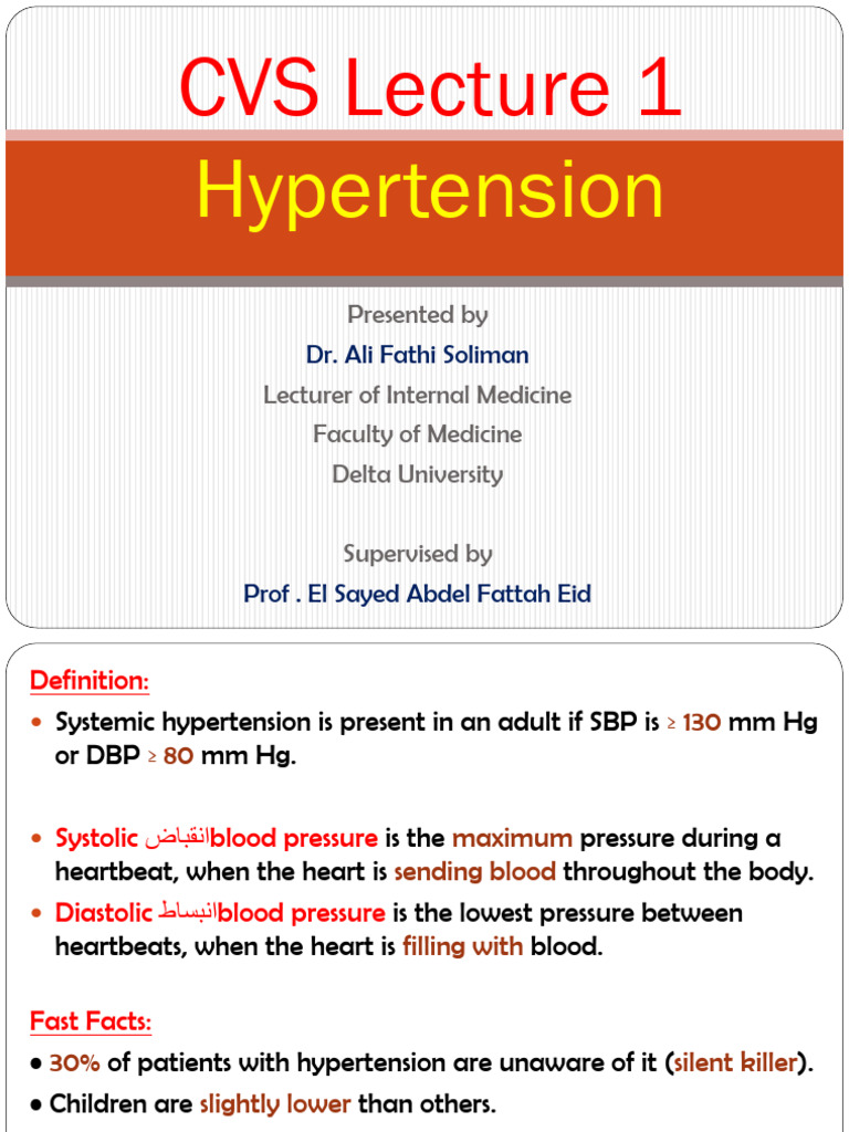 Cardio Lecture I Hypertension PDF PDF Hypertension Myocardial — free download