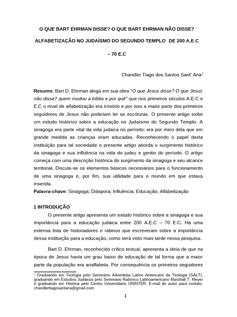 art-sant-ana-chandler-tiago-o-que-bart-ehrman-disse-o-que-bart