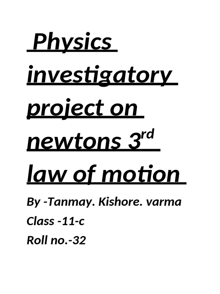 Newton's Third Law Project | PDF | Force | Tension (Physics)
