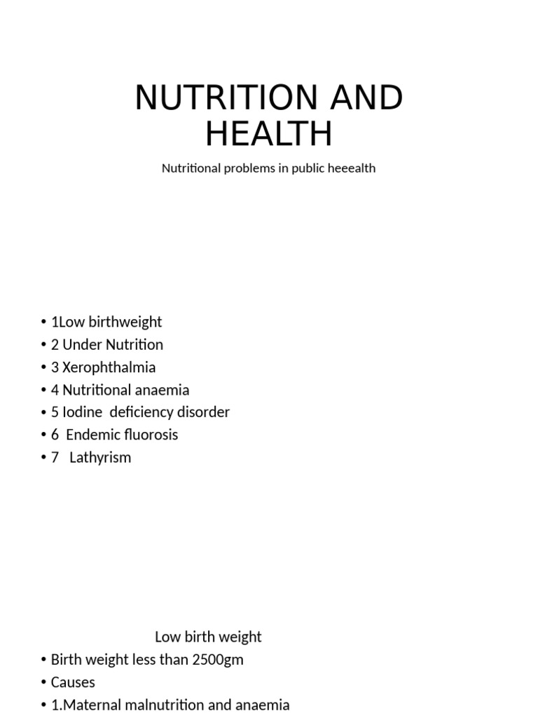Nutritional Issues in Public Health | PDF | Human Nutrition | Malnutrition