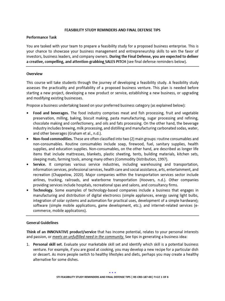 Feasibility Study Tips for Final Defense | PDF | Corporate Social ...