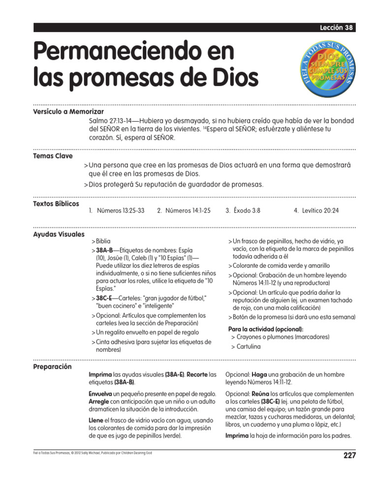 Creer en las Promesas de Dios | PDF | Libro de números | Moisés